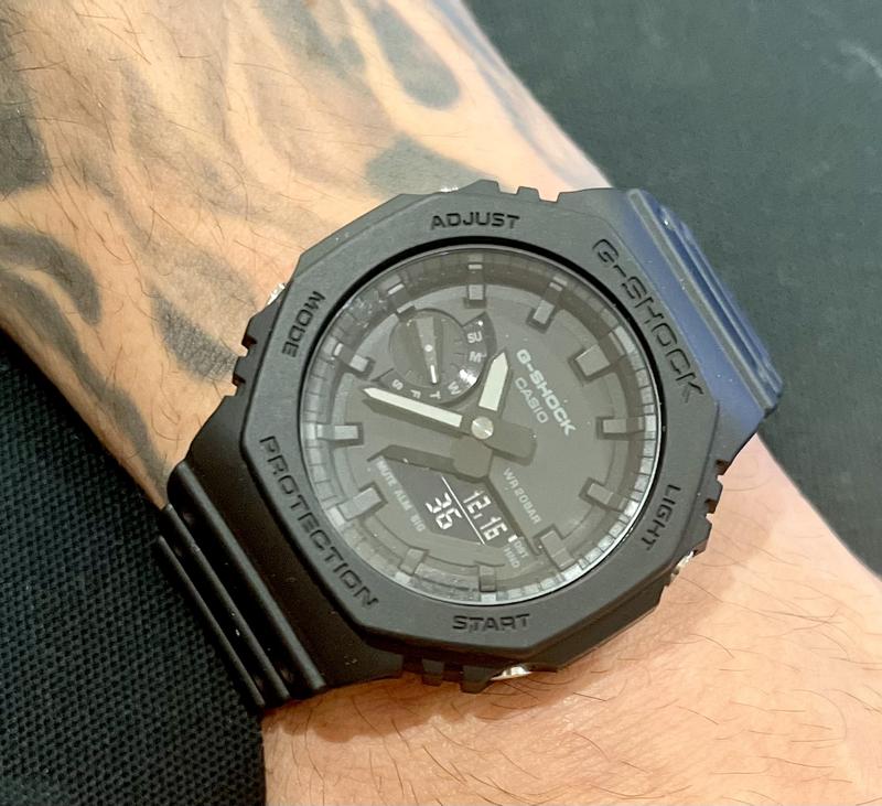 G-Shock Minimalist Black Analog-Digital Carbon Core Watch GA2100 
