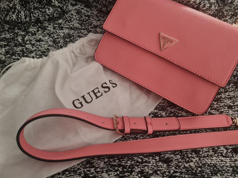 Guess Alexie Pink Flapover Crossbody Bag MYER