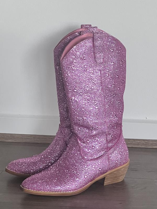 Pink sparkly cowboy on sale boots