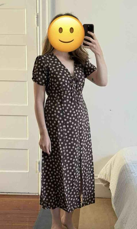nordstrom brown polka dot dress Brown Polka Dot Puff Sleeve Ottillie Midi Dress