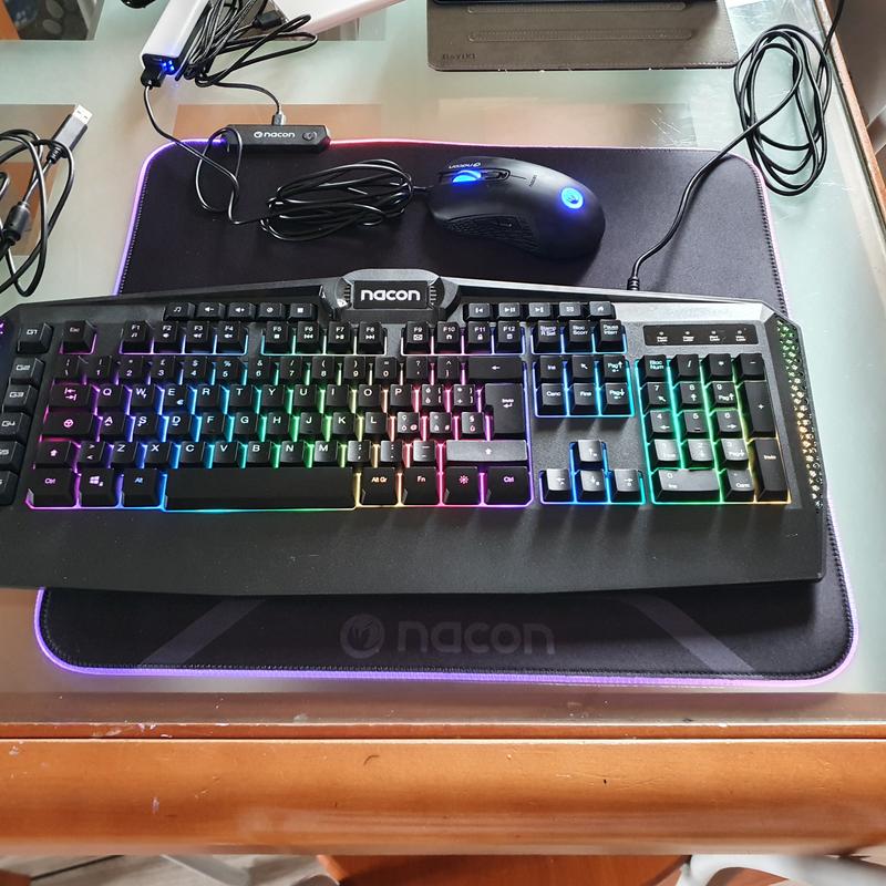 Clavier Gaming Compact Nacon Pour Windows - AZERTY, Rétroéclairage, Repose-poignets Détachable, Filaire