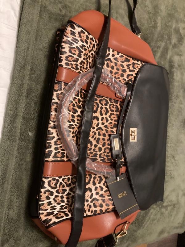 Badgley Mischka Leopard Travel Tote Weekender Bag | HSN