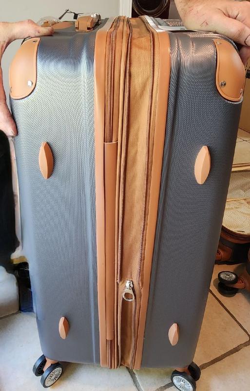 Miami Carryon Collins 3 Piece Expandable Retro Spinner Luggage Set 9920675 HSN