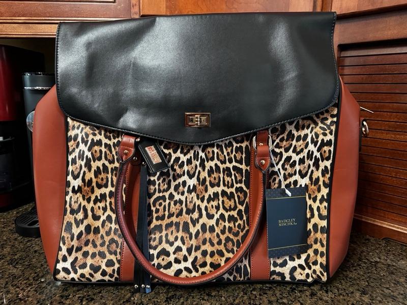Badgley Mischka Leopard Travel Tote Weekender Bag | HSN