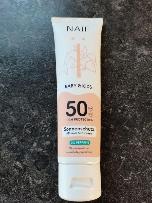 Naïf Mineralische Sonnencreme LSF 50 Für Baby & Kind - Sofortiger UVA/UVB Schutz, Wasserfest & Hautfreundlich