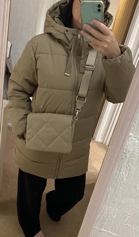 Black Hooded Puffer Coat New Look