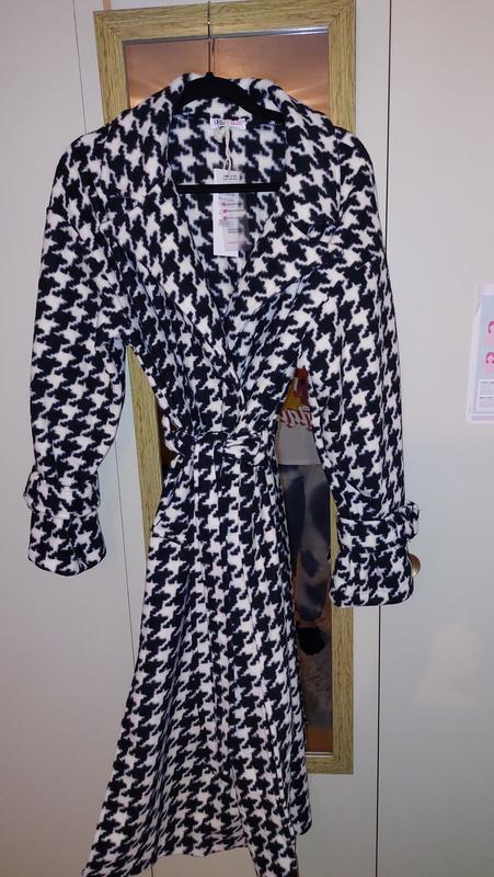 Urban Bliss Black Dogtooth Belted Long Coat New Look