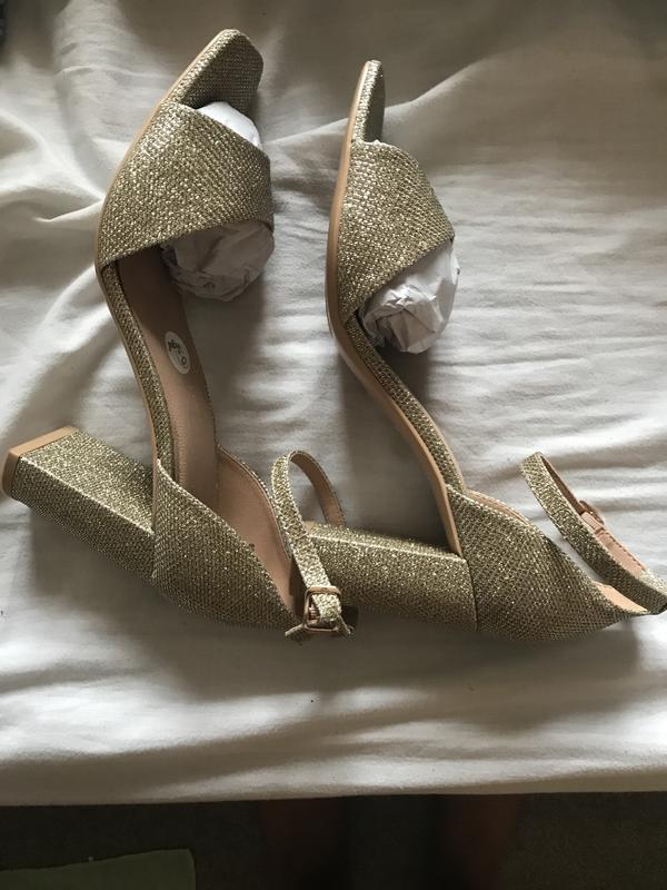 Rose gold block heels new cheap look