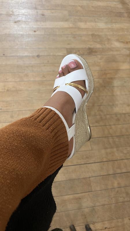 New look hot sale white wedges