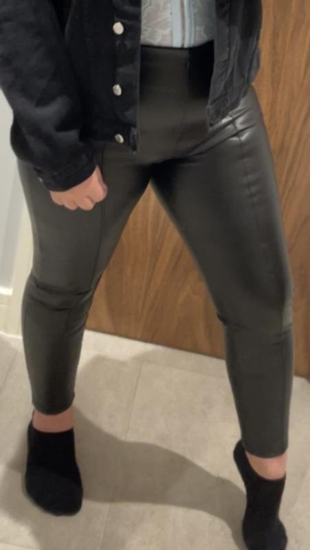 New Look faux leather trouser leggings in dark brown
