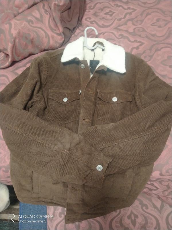 Brown Cord Borg Lined Jacket New Look