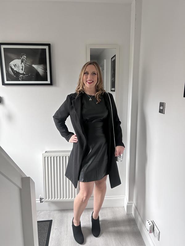 Black Panelled Faux Leather Dress | New Look