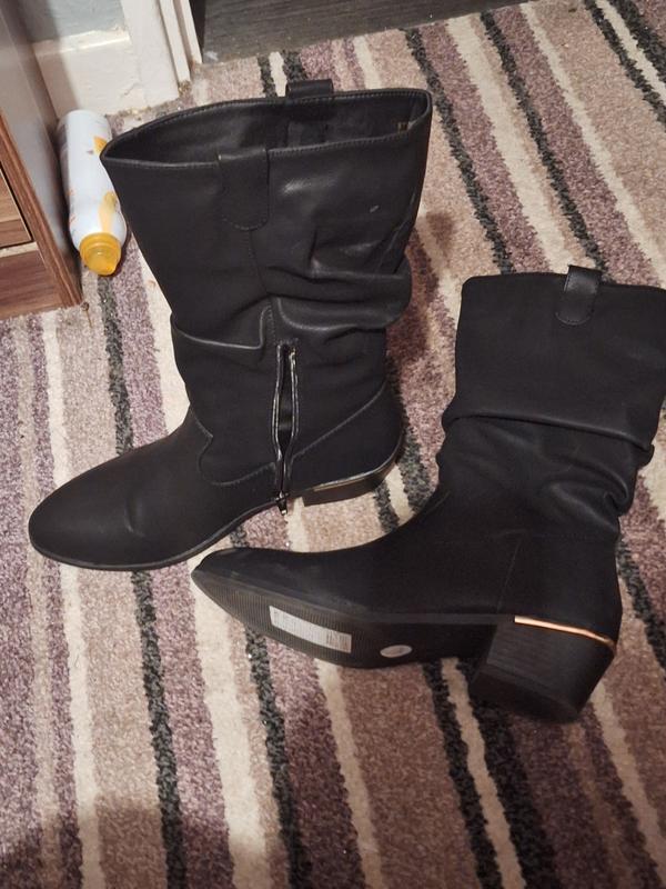 New look hotsell black slouch boots