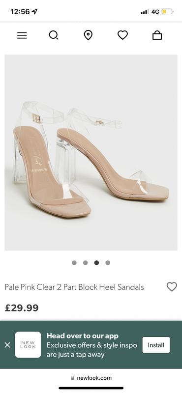 Pink clear hot sale block heels