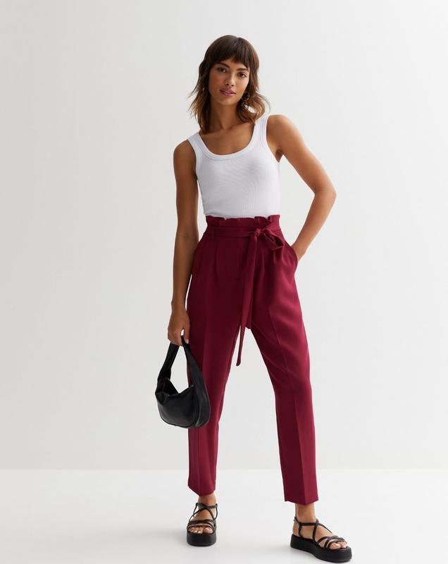 Burgundy deals paperbag pants