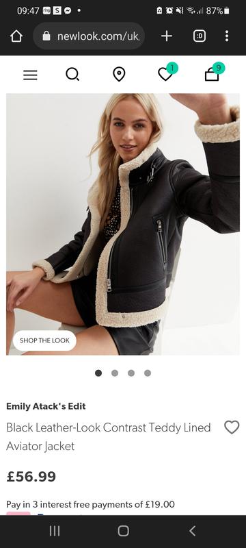 Black Leather Look Faux Fur Collared Aviator Jacket New Look