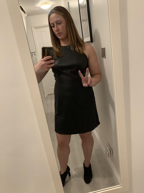 Black Panelled Faux Leather Dress | New Look