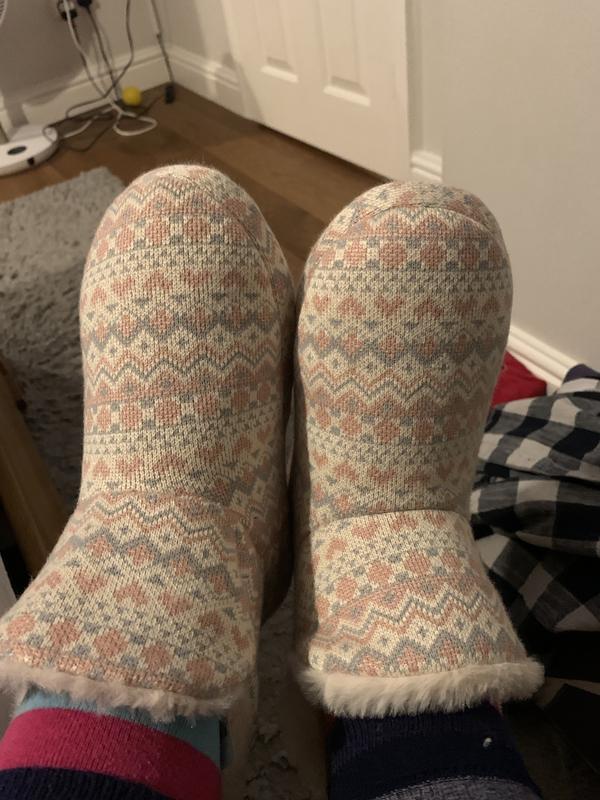 Fair isle slipper boots hot sale