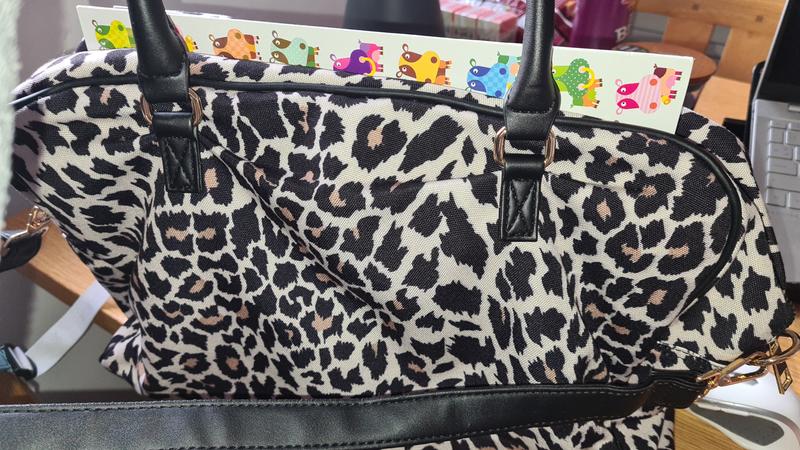 Black Leopard Print Weekend Bag