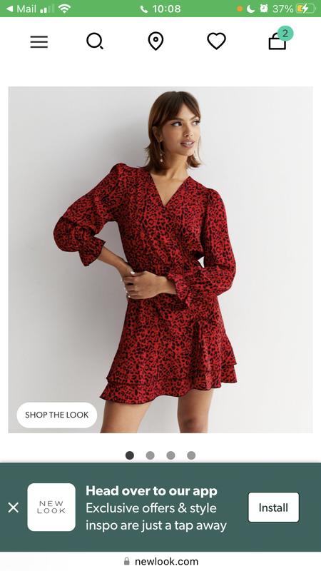 H&m red best sale leopard dress