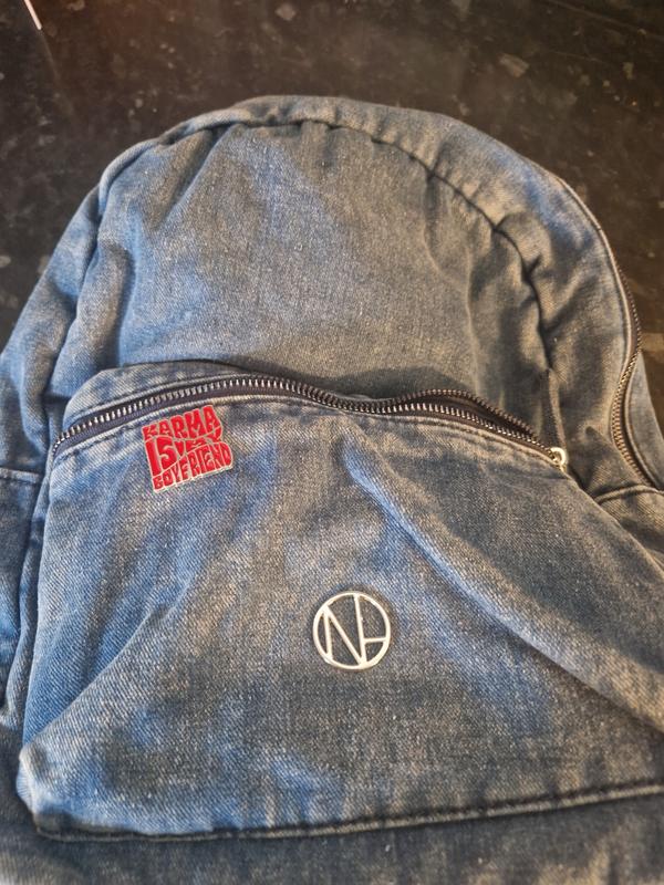 Blue Washed Denim Large Backpack New Look