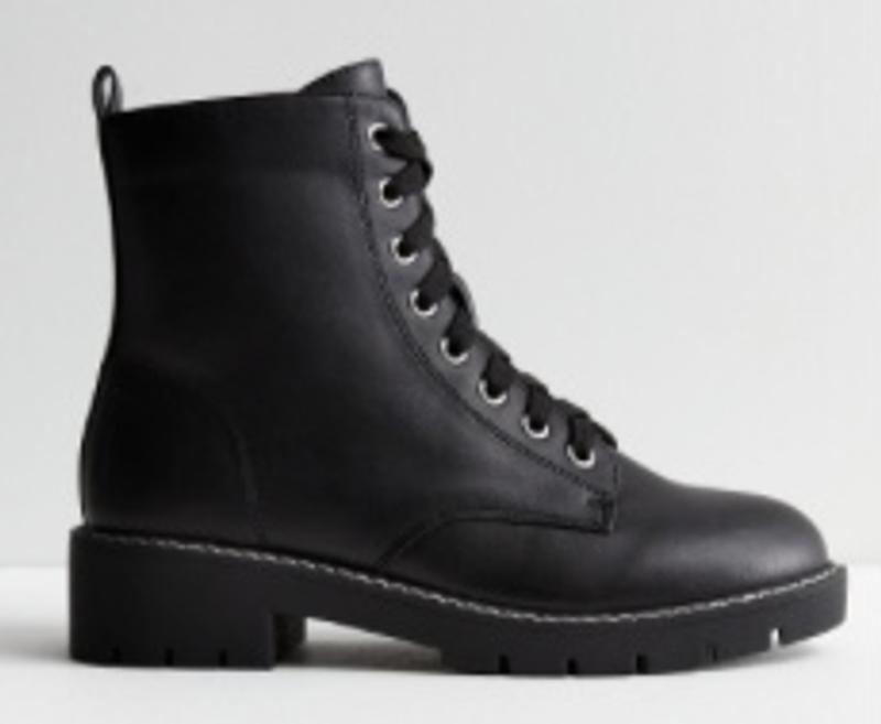 New look lace up biker sales flat ankle boot