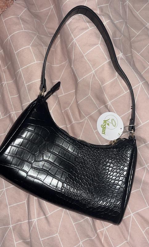 Black croc outlet shoulder bag