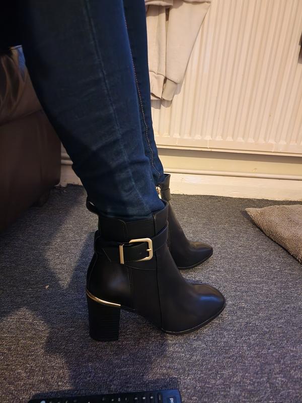 New look black buckle boots best sale