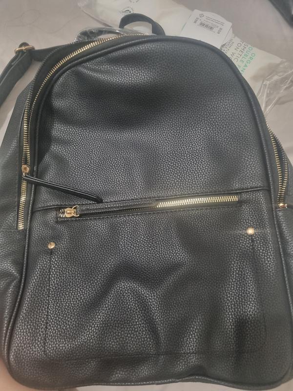 Black Pocket Front Backpack New Look