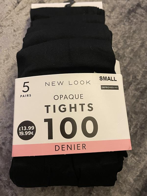 Pack Black 100 Denier Opaque Tights New Look