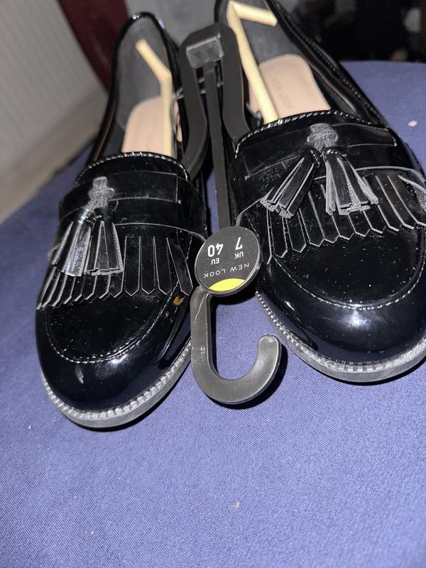 New look black deals patent loafers