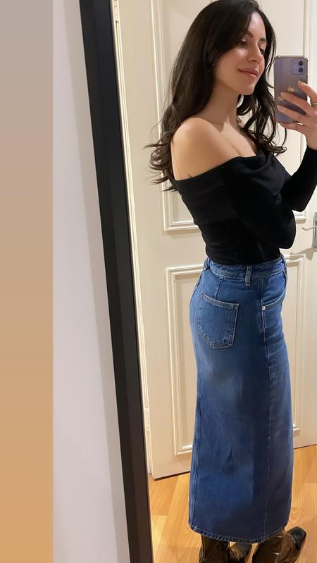 New look plus outlet size denim skirt