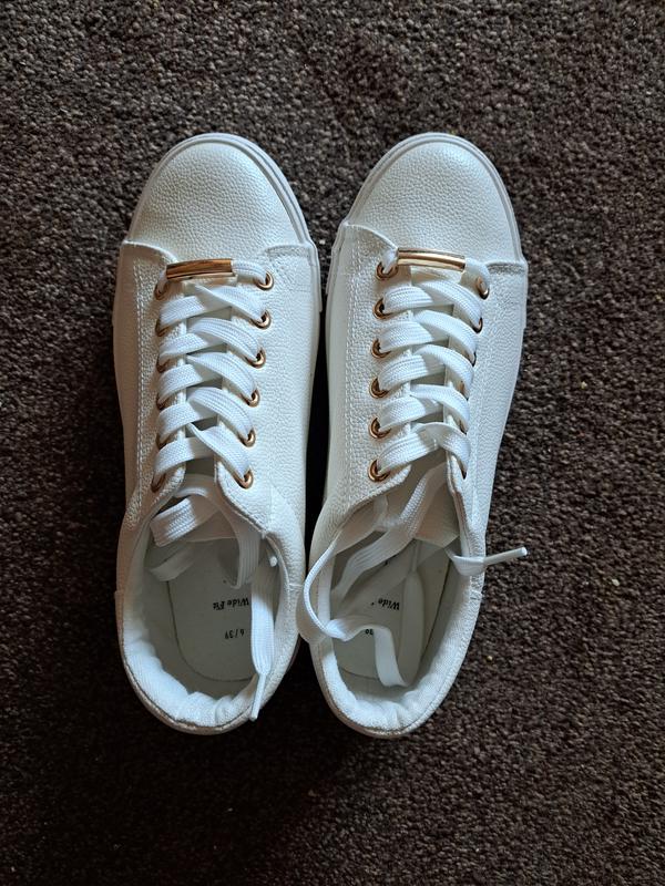 New look white hot sale leather trainers