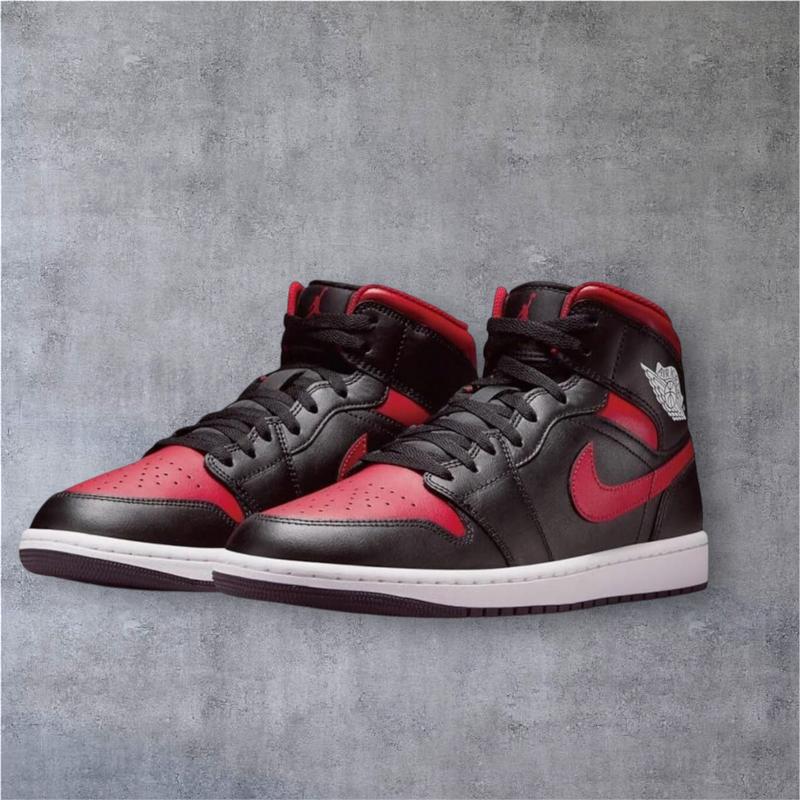 JORDAN BRAND AIR JORDAN 1 MID WHITE/BLACK-BRIGHT CONCORD