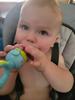 Loving his strawberry!