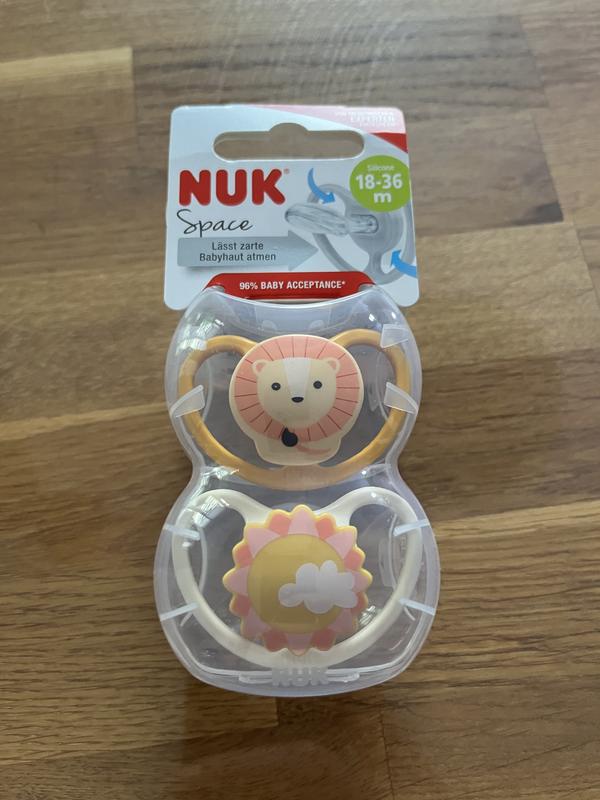 NUK Space Schnuller Für Babys 18-36 Monate – Extra Belüftung, BPA-frei & Total Süße Tiermotive