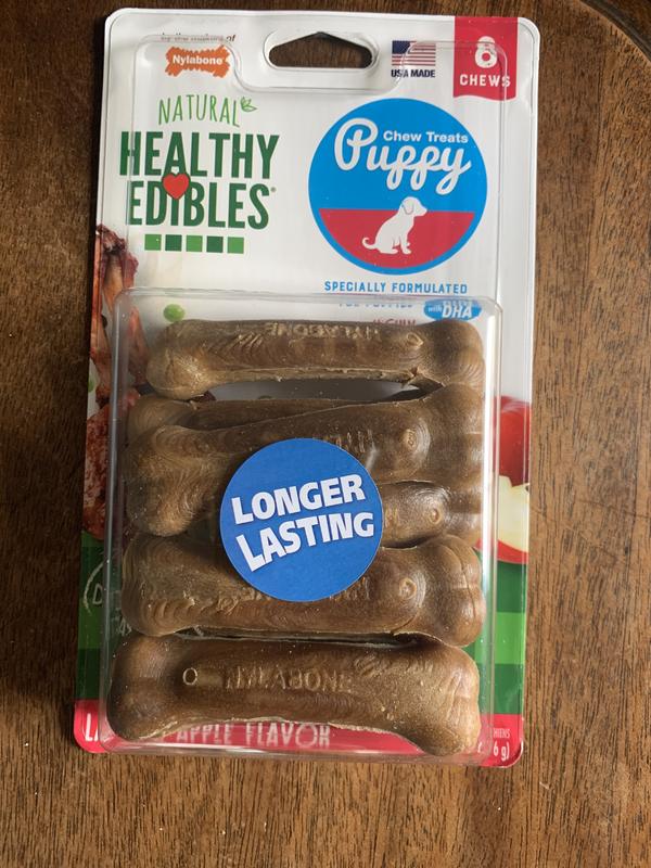 Nylabone Edible, Healthy, Small, Long Lasting Natural Lamb and Apple Treats