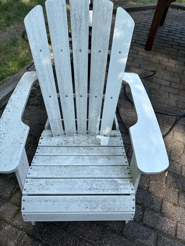 Our Adirondack chair, right side cleaned :-O
