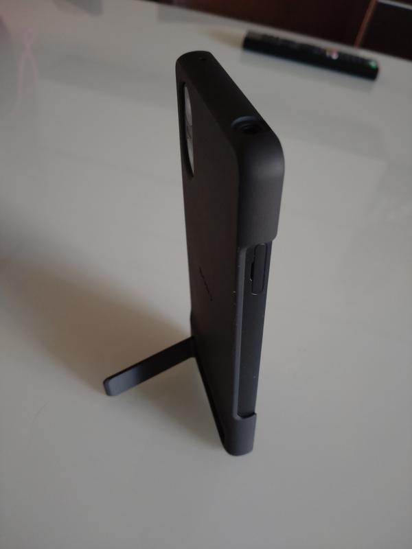Custodia Originale Sony XQZ-CBDQ Per Xperia 1 V, Cover Rigida Ultrasottile Con Supporto, Protezione A 360&deg;