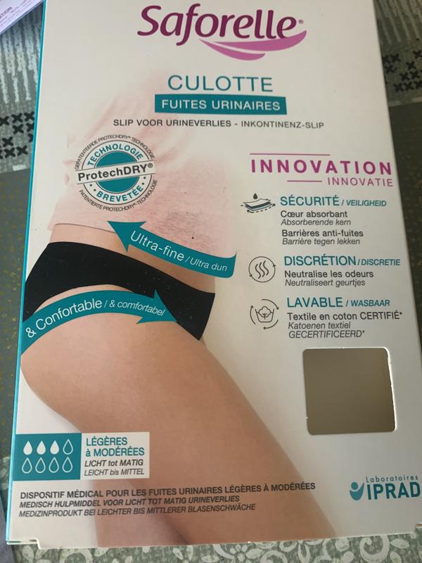 Culotte femme coton noir pour fuites urinaires incontinence ProtechDry
