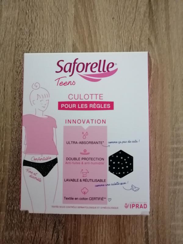 Culotte menstruelle noire douce, très absorbante fabriquée en Belgique