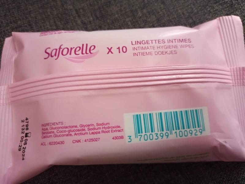 SAFORELLE Lingettes Intimes Biodégradables Pocket Fraîcheur et Douceur  Dévidoir/10 - 3700399100929