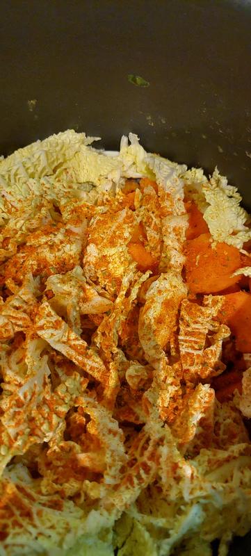 On cabbage to give flavour