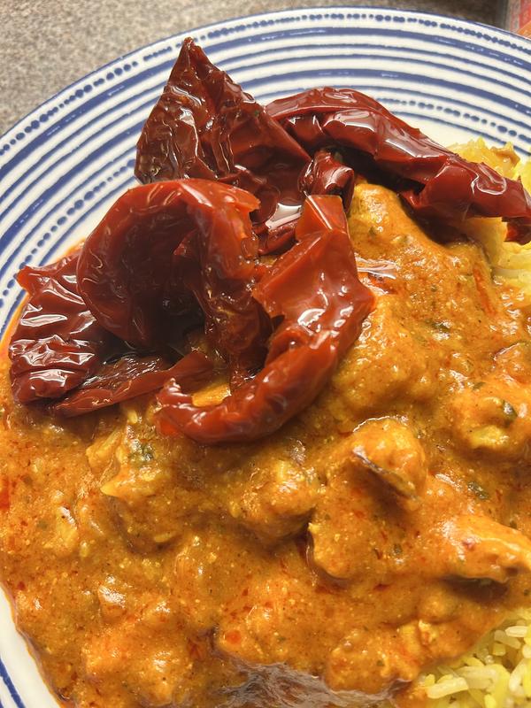 Curry and peppers.