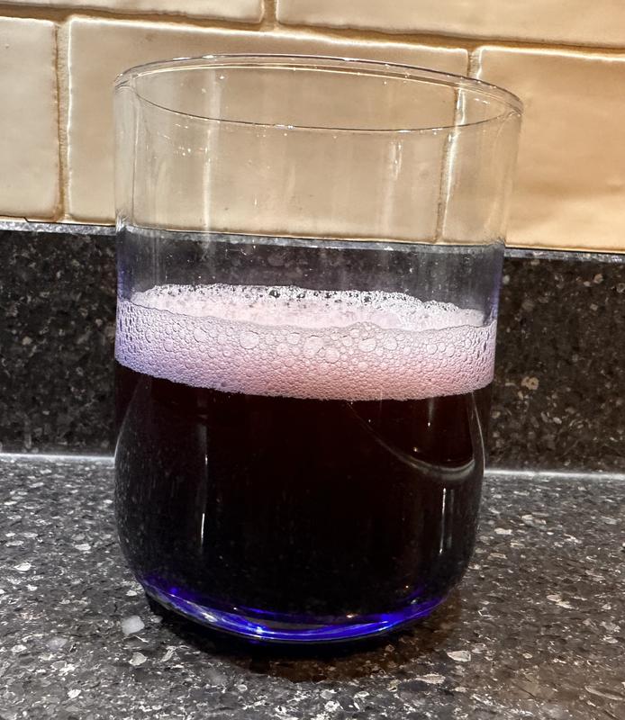 Before and after of powder added to drink. Even though the powder is fine it doesn’t mix very well