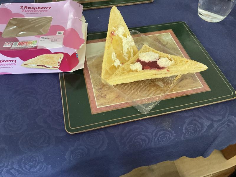 Miserable cream cake . 1 was crushed this was the other cake .