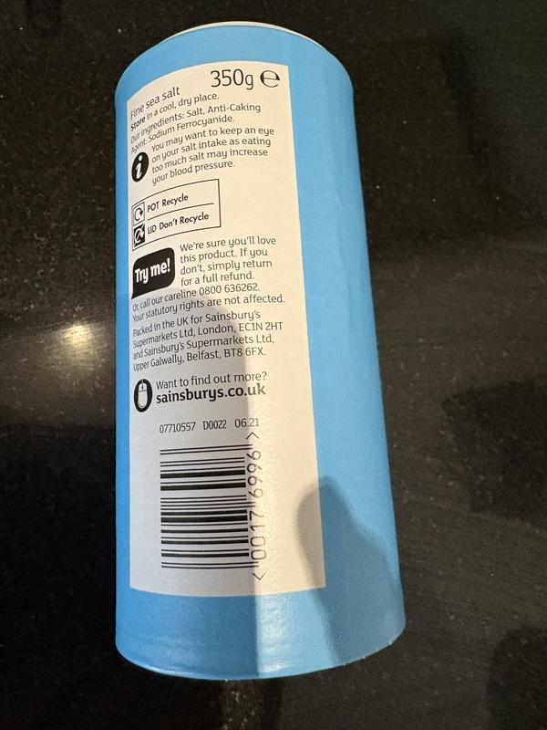 Fine sea salt by Sainsbury’s