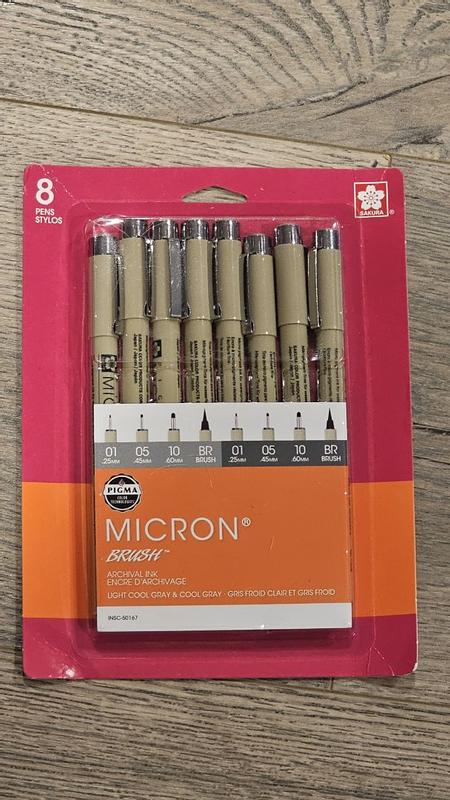 Sakura Pigma Micron Gray Tones Set de Lettering en grises - 6 unidades, pigma mi