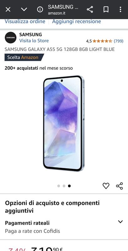 Galaxy A55 5G - Design Iconico e Funzionalità Avanzate 8GB Blu