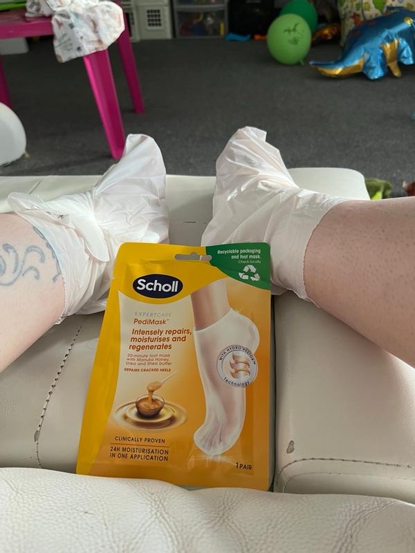 PediMask Intensive Hydration Scholl Expert Care Nourish PediMask Foot Mask  - 1 Pair, Intense Hydration With Aloe Vera Foot Peeling Mask